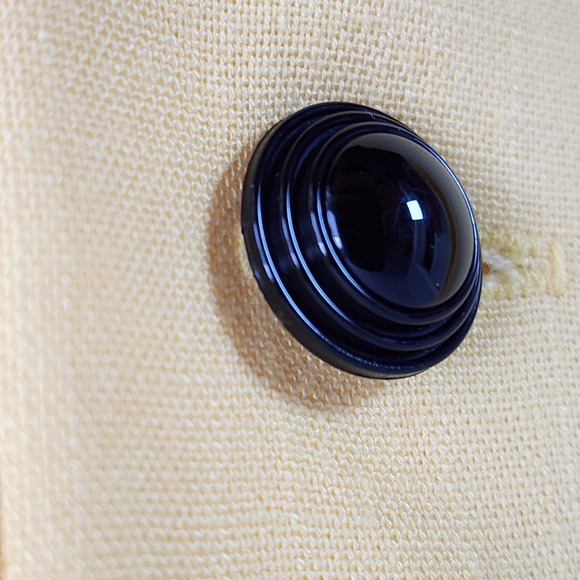 VTG FT LTD Blouse Womens 12 Grannycore Yellow Black Bow 1970s Retro Shirt Top - Picture 9 of 15